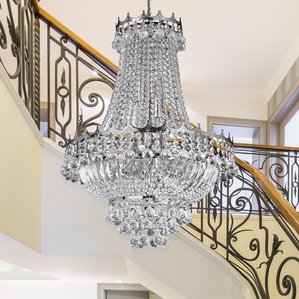 Searchlight Candelabru cristal Versailles crom 55 cm, reglabil, Metalic, Camera de zi / sufragerie, Cristal