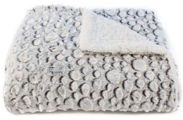 Pătură din imitație de blăniță Petra gri, 150 x 200 cm