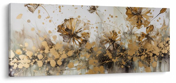 Tablou - pictură abstractă florală (120x50 cm)