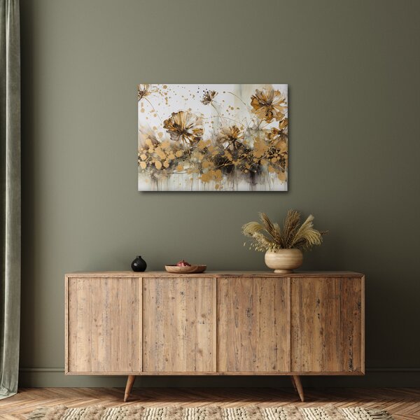 Tablou - pictură abstractă florală (70x50 cm)