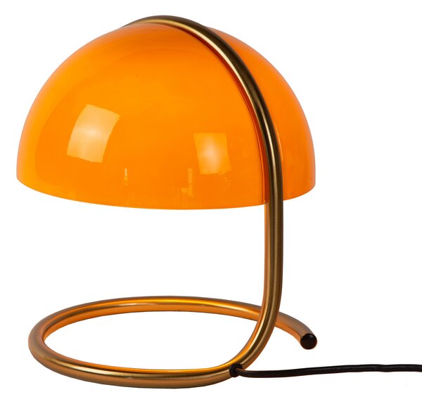 Lucide Cato lampă masă retro abajur sticlă sablată orange, Portocaliu, Camera de zi / sufragerie, Sticlă, Vintage