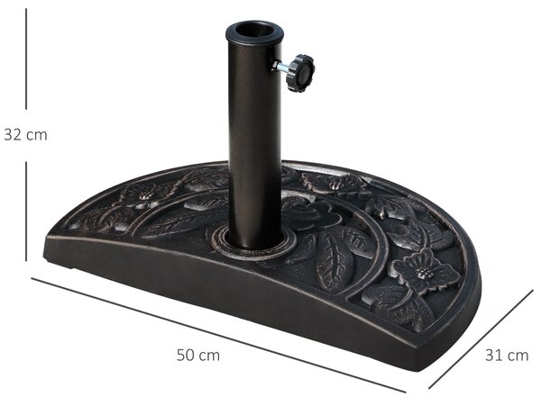Outsunny Bază Umbrelă Soare Rasina Reglabilă cu Manivela 9kg 50x31x32cm | Aosom Romania