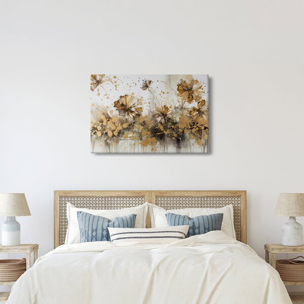 Tablou - pictură abstractă florală (90x60 cm)