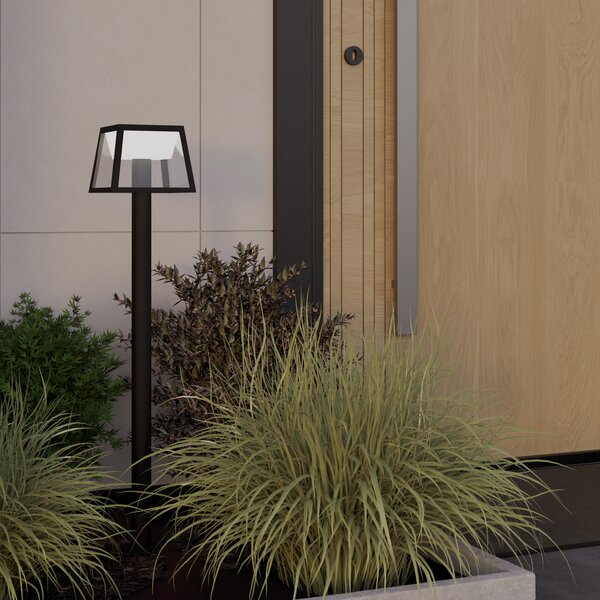 EGLO Lumină solară cu LED-uri pentru alei Altilia, înălțime 106 cm, negru,, Negru, Plastic, Modern
