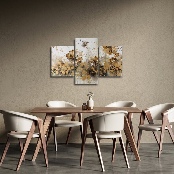 Tablou - pictură abstractă florală (90x60 cm)
