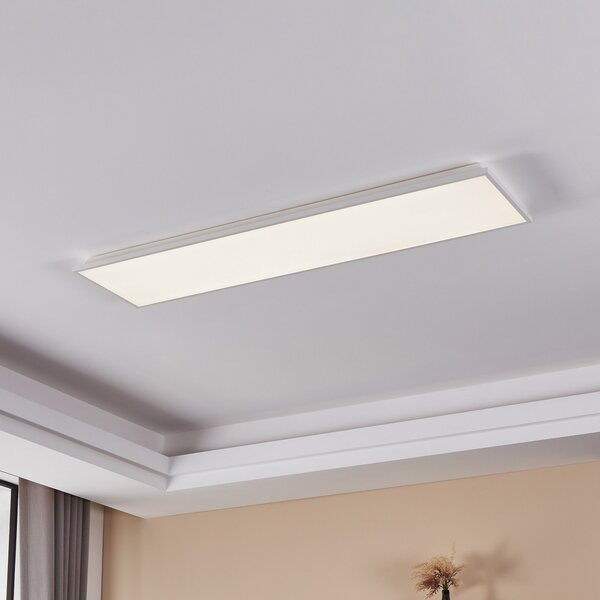 EGLO connect Herrora-Z plafonieră LED, 120x30cm, reglabil, Alb, Camera de zi / sufragerie, Metal