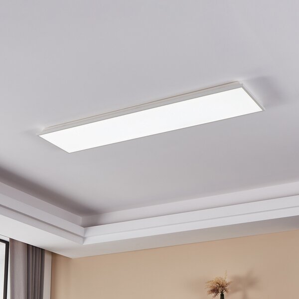 EGLO connect Herrora-Z plafonieră LED, 120x30cm, reglabil, Alb, Camera de zi / sufragerie, Metal