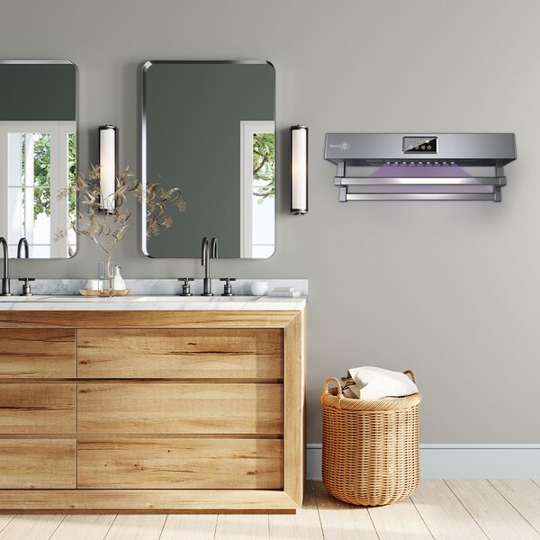 Uscator de prosoape baie sau bucatarie cu sterilizare UV, pe perete, 60 cm, 450W, ElectricSun Standard gri