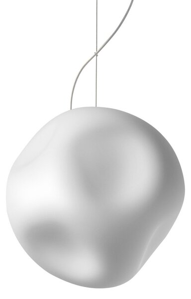 Lustră Pendul Foscarini, Hoba Media, reglabil, Alb, Camera de zi, Sticlă, Design