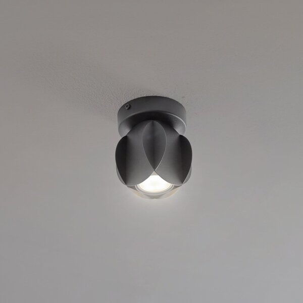 HELAM Spot de plafon GAMBIT, negru, Ø 10 cm, metal, GU10, Negru, Camera de zi / sufragerie, Metal, Modern