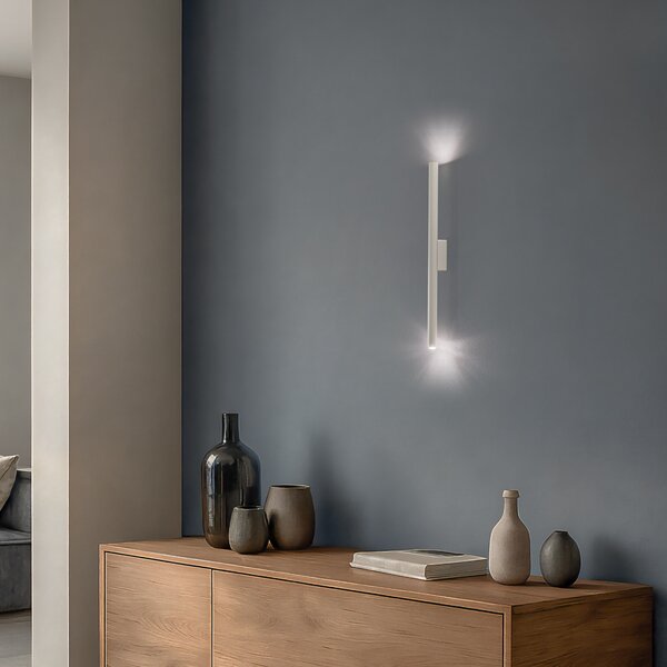 SOLLUX LIGHTING Aplică de perete Pastelo, bej, înălțime 20 cm, oțel, 2 becuri., reglabil, Bej, Camera de zi / sufragerie, Metal, Modern