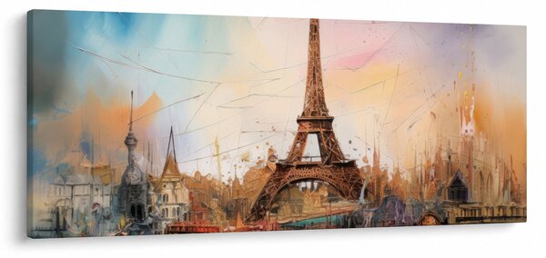 Tablou - Pictură a Turnului Eiffel (120x50 cm)