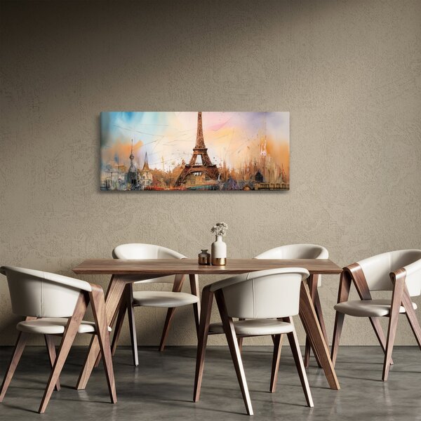 Tablou - Pictură a Turnului Eiffel (120x50 cm)