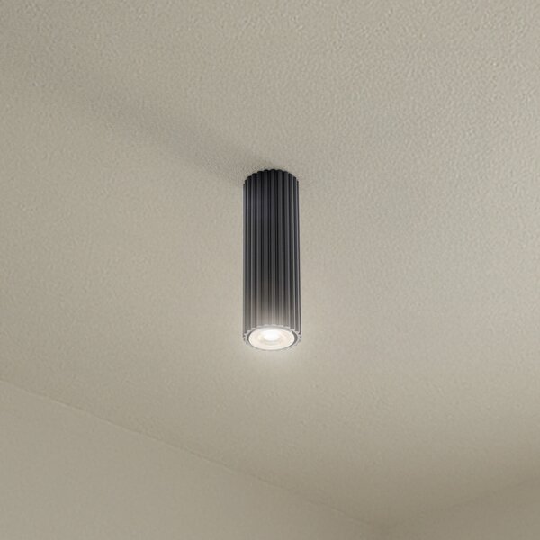 SOLLUX LIGHTING Plafonieră Carbon, negru, înălțime 20 cm, aluminiu, reglabil, Negru, Camera de zi / sufragerie, Aluminiu, Modern