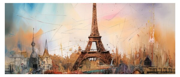 Tablou - Pictură a Turnului Eiffel (120x50 cm)