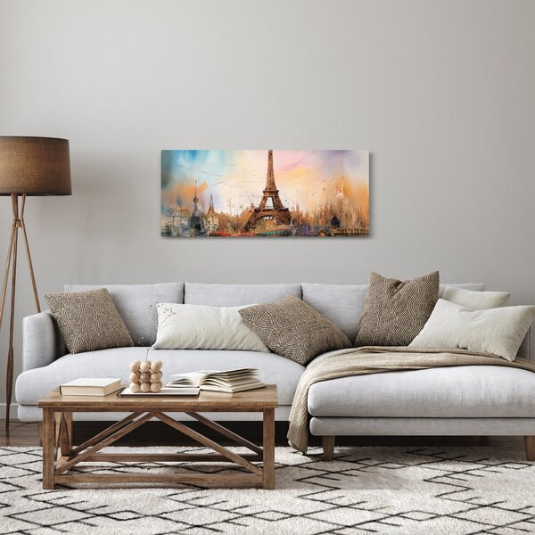 Tablou - Pictură a Turnului Eiffel (120x50 cm)