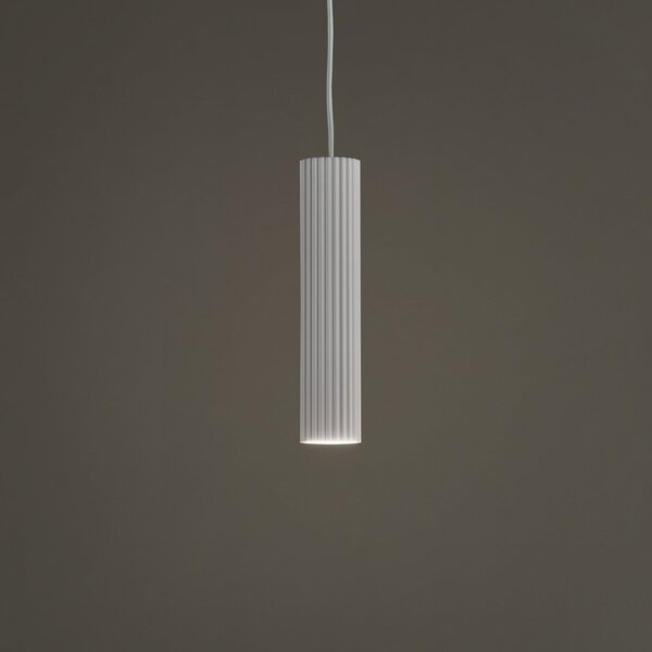SOLLUX LIGHTING Lampă suspendată Carbon, alb, Ø 6 cm, aluminiu, reglabil, Alb, Camera de zi / sufragerie, Aluminiu, Modern