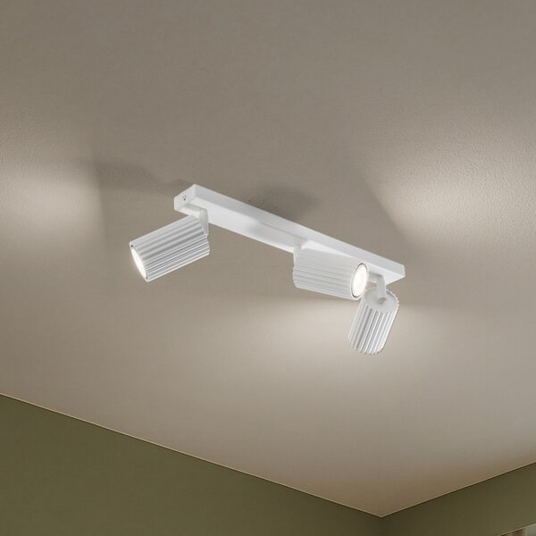 SOLLUX LIGHTING Spot de plafon Carbon, alb, lungime 45 cm, aluminiu, 3 becuri., reglabil, Alb, Camera de zi / sufragerie, Aluminiu, Modern