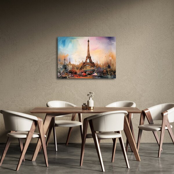 Tablou - Pictură a Turnului Eiffel (70x50 cm)