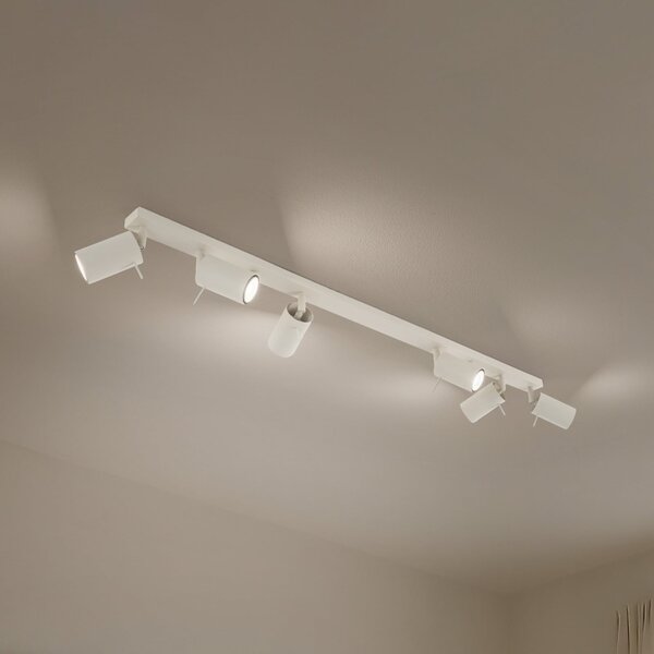 SOLLUX LIGHTING Spot de plafon inelar, bej, lungime 117 cm, oțel, 6 becuri., reglabil, Bej, Camera de zi / sufragerie, Metal, Modern