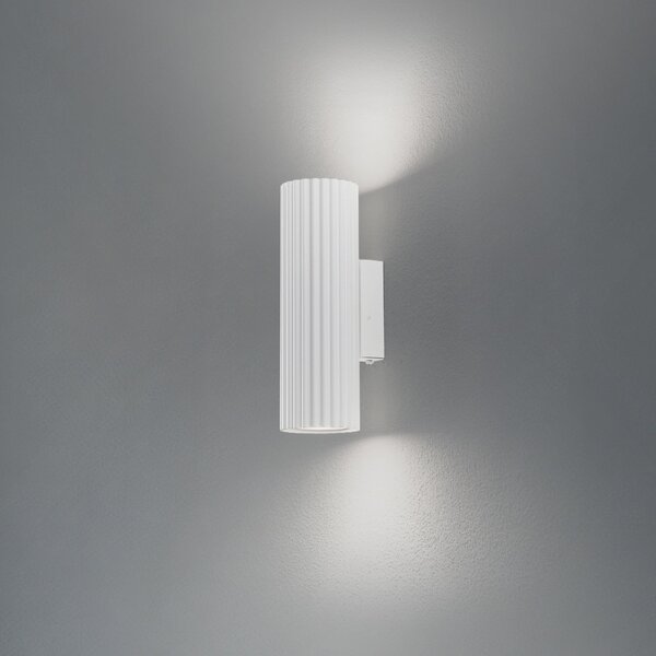 SOLLUX LIGHTING Aplică de perete Carbon, alb, înălțime 20 cm, aluminiu, 2 becuri., reglabil, Alb, Camera de zi / sufragerie, Aluminiu, Modern