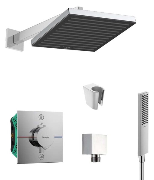 SANITINO - Set de duș cu termostat și corp încastrat hansgrohe, accesorii kielle, crom SANI21HHK003