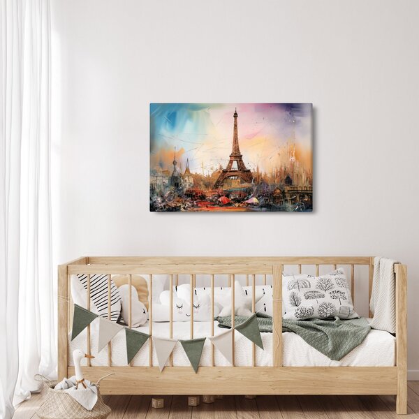 Tablou - Pictură a Turnului Eiffel (90x60 cm)