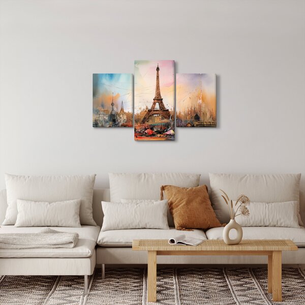 Tablou - Pictură a Turnului Eiffel (90x60 cm)