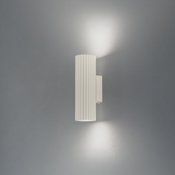 SOLLUX LIGHTING Aplică de perete Carbon, bej, înălțime 20 cm, aluminiu, 2 becuri., reglabil, Bej, Camera de zi / sufragerie, Aluminiu, Modern
