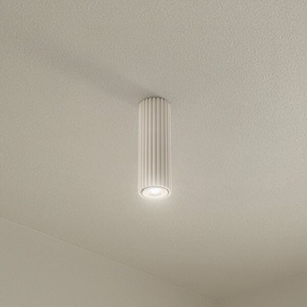 SOLLUX LIGHTING Plafonieră Carbon, bej, înălțime 20 cm, aluminiu, reglabil, Bej, Camera de zi / sufragerie, Aluminiu, Modern