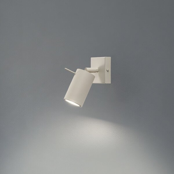 SOLLUX LIGHTING Spot de perete inelar, bej, proiecție 16 cm, oțel, reglabil, Bej, Camera de zi / sufragerie, Metal, Modern