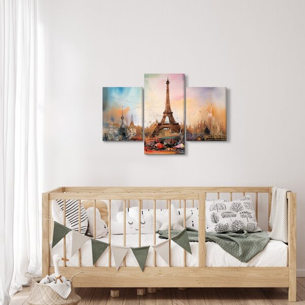 Tablou - Pictură a Turnului Eiffel (90x60 cm)