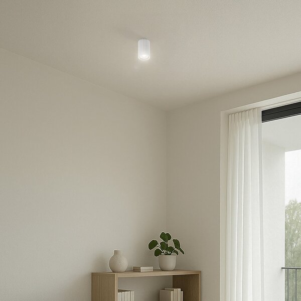 SOLLUX LIGHTING Plafonieră Carbon, alb, înălțime 10 cm, aluminiu, reglabil, Alb, Camera de zi / sufragerie, Aluminiu, Modern