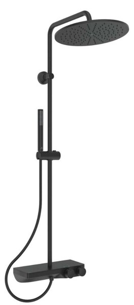 Ideal Standard CeraTherm - Set de duș cu termostat, diametrul 30 cm, negru mătăse A7631XG