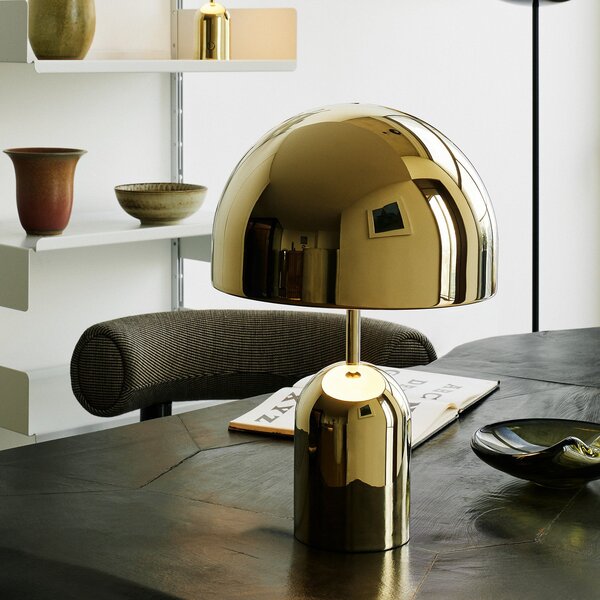 Lampă de masă Tom Dixon, Bell, reglabil, Auriu / Alamă, Camera de zi, Metal, Design