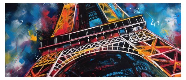 Tablou - Pictură a Turnului Eiffel II. (120x50 cm)