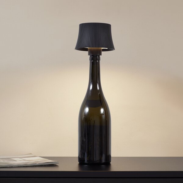 Lindby Lampa de masă cu LED-uri și baterie Linor, negru, USB, dimmer tactil, reglabil, Negru, Camera de zi / sufragerie, Metal, Modern