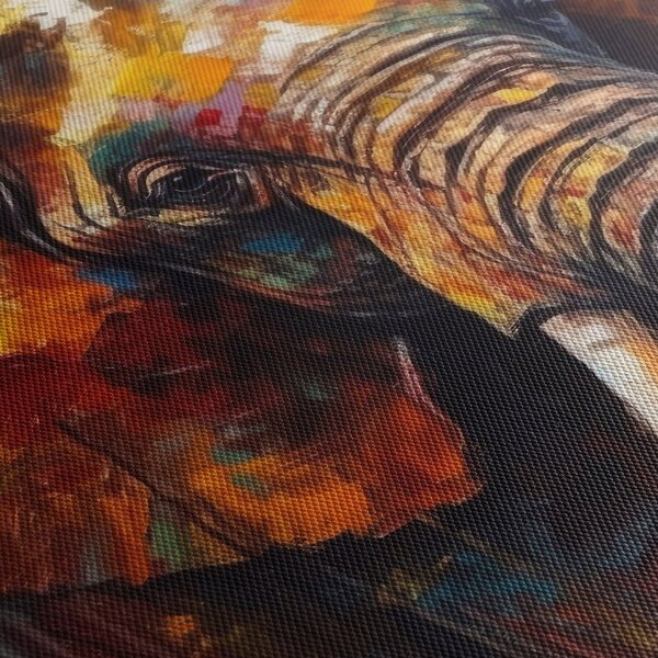 Tablou - Pictura unui elefant (cu ceas) (90x30 cm)