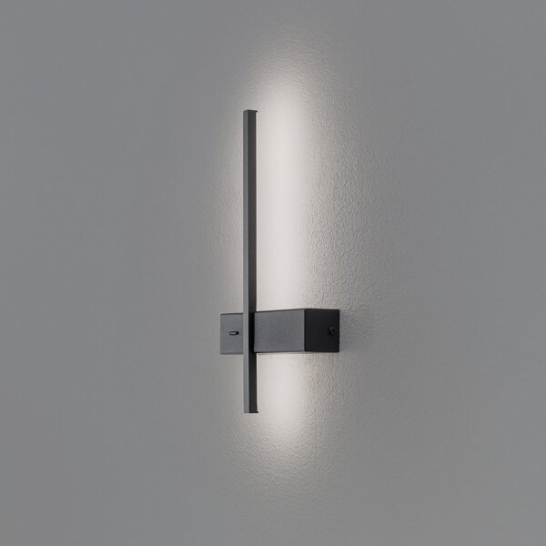 Milagro Lighting Aplică de perete LED Vision, înălțime 30 cm, metal, negru, 3.000 K, Negru, Camera de zi / sufragerie, Metal, Modern, Perete unghiular