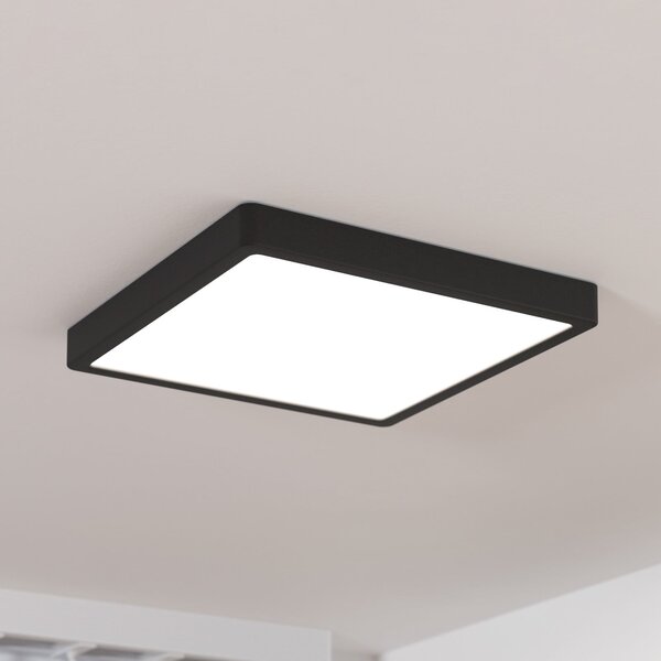 EGLO Panou cu LED montat la suprafață Fueva5 IP20 830 negru 28,5x28,5 cm, Negru, Camera de zi / sufragerie, Metal, Modern
