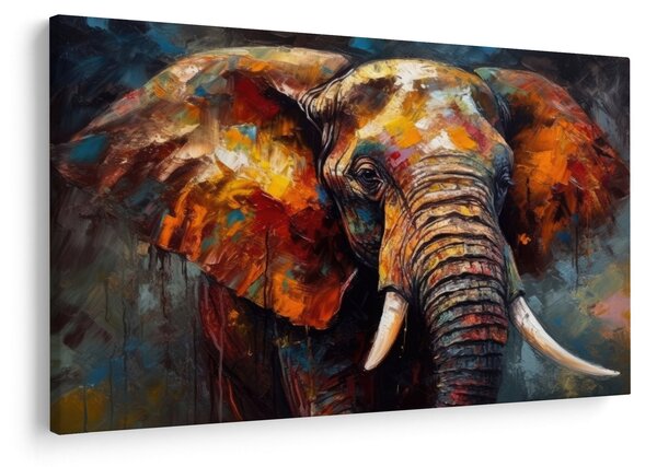 Tablou - Pictura unui elefant (90x60 cm)