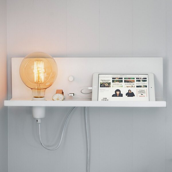 Lampă de perete Markslöjd, Multi USB, reglabil, Alb, Camera de zi, Metal, Modern