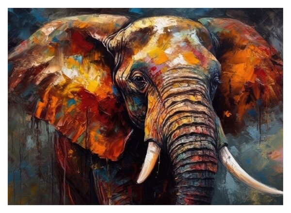 Tablou - Pictura unui elefant (70x50 cm)
