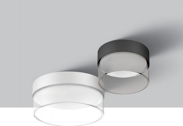 Linea Light Plafonieră LED Crumb, alb, Ø 10,4 cm, fier, sticlă, Alb, Camera de zi / sufragerie, Metal
