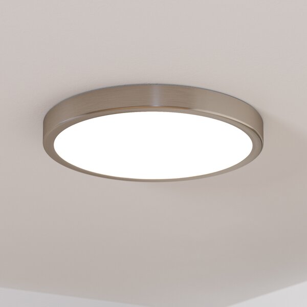 EGLO Panou LED de suprafață Fueva 5 IP20 830 nichel Ø28.5cm, Gri, Camera de zi / sufragerie, Metal, Modern