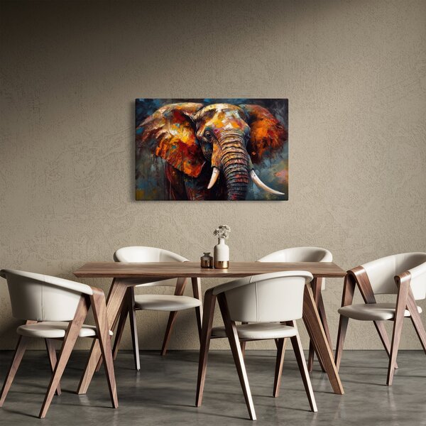 Tablou - Pictura unui elefant (90x60 cm)