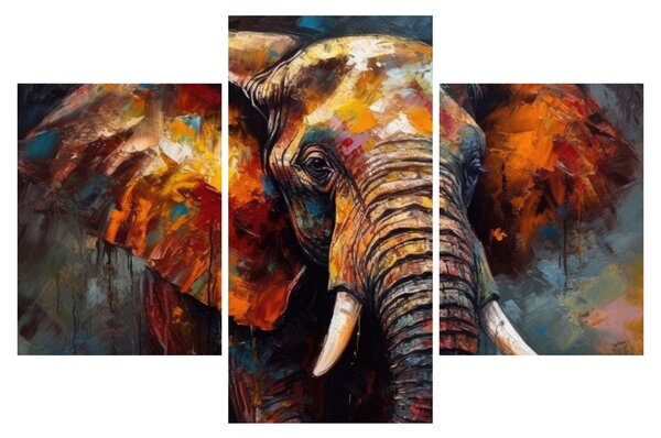 Tablou - Pictura unui elefant (90x60 cm)