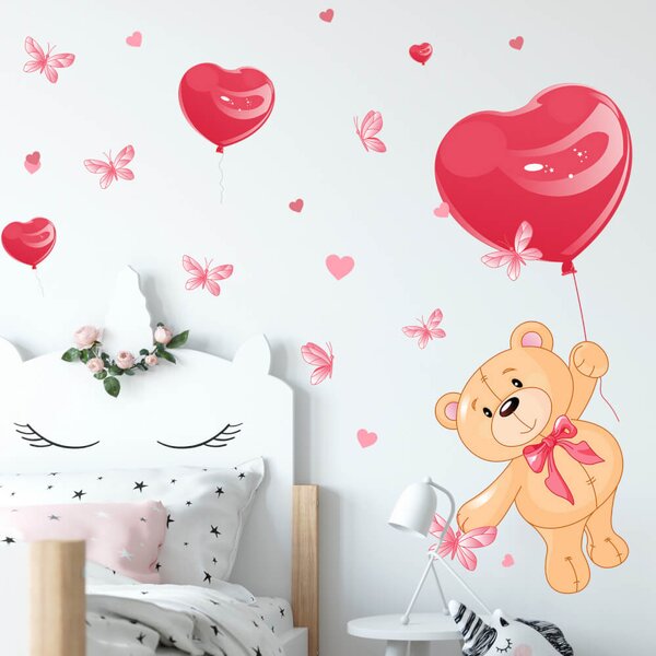 Autocolante pentru perete - Ursuleț cu balon