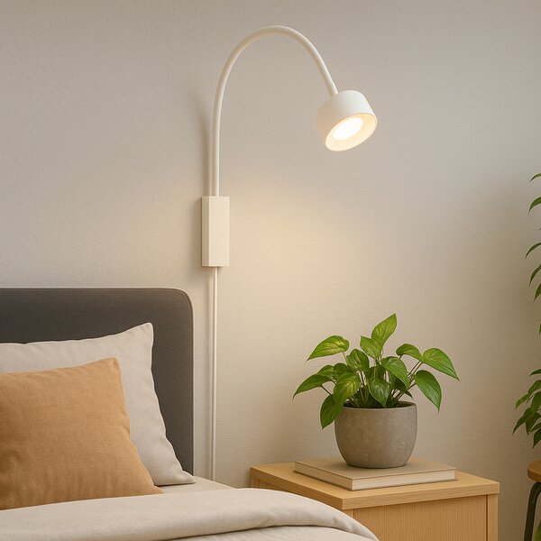 FH Lighting Spot de perete reîncărcabil cu LED Magnetics flex, alb, dimabil, CCT, reglabil, Alb, dormitor, Metal