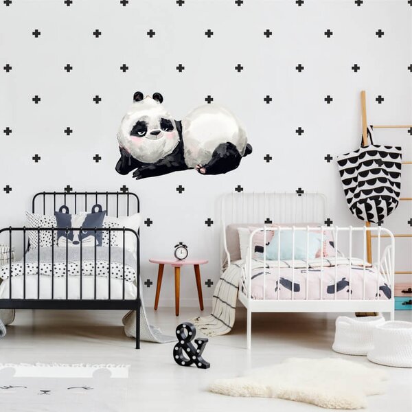 Autocolant panda cu accesorii în stil scandinav